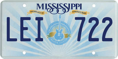MS license plate LEI722