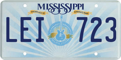 MS license plate LEI723
