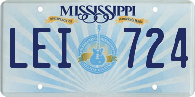 MS license plate LEI724