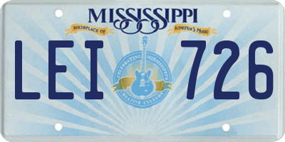 MS license plate LEI726