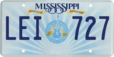 MS license plate LEI727