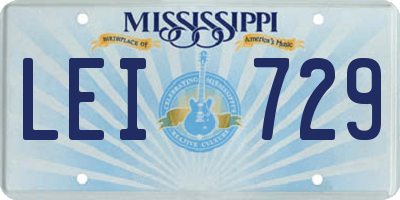 MS license plate LEI729