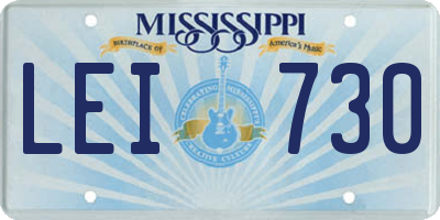 MS license plate LEI730