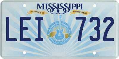 MS license plate LEI732