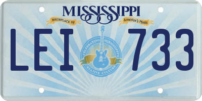 MS license plate LEI733