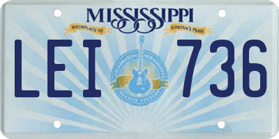 MS license plate LEI736