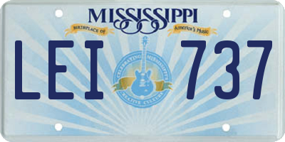 MS license plate LEI737