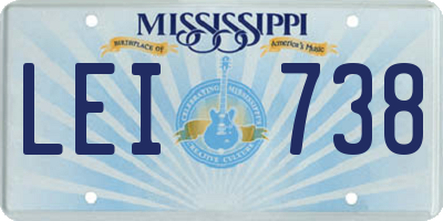 MS license plate LEI738