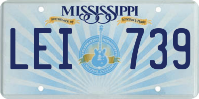 MS license plate LEI739