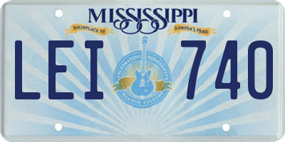 MS license plate LEI740