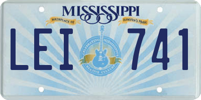 MS license plate LEI741