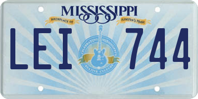 MS license plate LEI744