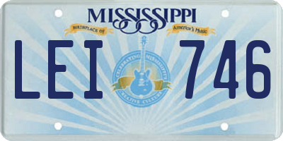 MS license plate LEI746