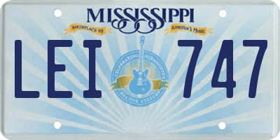 MS license plate LEI747