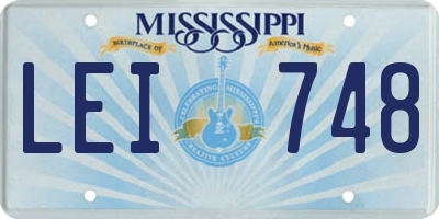 MS license plate LEI748