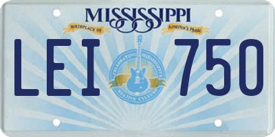 MS license plate LEI750