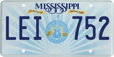 MS license plate LEI752