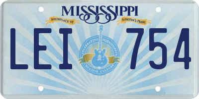 MS license plate LEI754