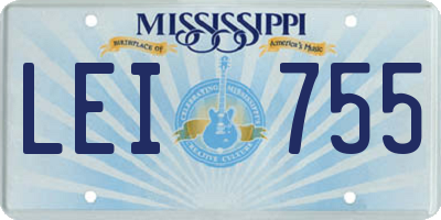 MS license plate LEI755