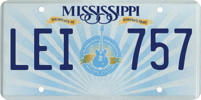 MS license plate LEI757