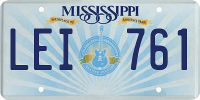 MS license plate LEI761