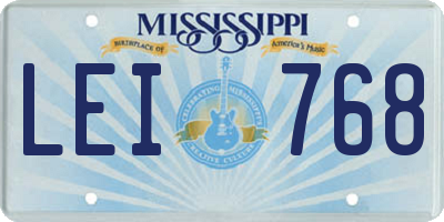 MS license plate LEI768