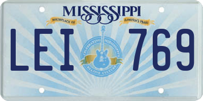 MS license plate LEI769