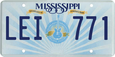 MS license plate LEI771