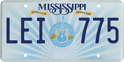 MS license plate LEI775