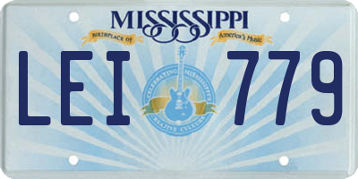 MS license plate LEI779