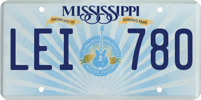 MS license plate LEI780