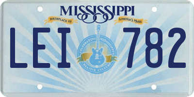 MS license plate LEI782