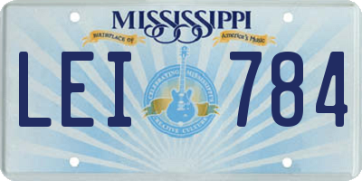 MS license plate LEI784