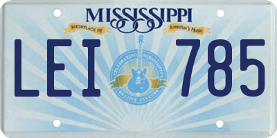MS license plate LEI785