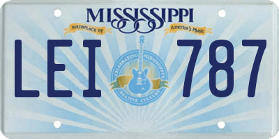MS license plate LEI787