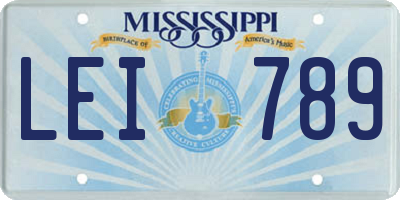 MS license plate LEI789