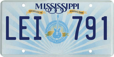 MS license plate LEI791