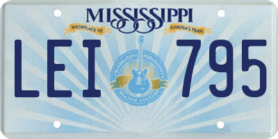 MS license plate LEI795