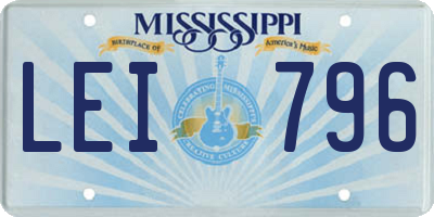 MS license plate LEI796