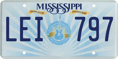 MS license plate LEI797