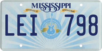 MS license plate LEI798