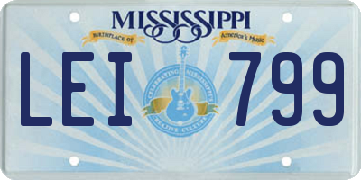 MS license plate LEI799