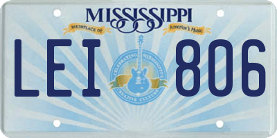 MS license plate LEI806