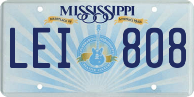 MS license plate LEI808