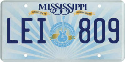 MS license plate LEI809