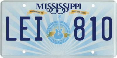 MS license plate LEI810