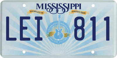 MS license plate LEI811