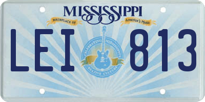 MS license plate LEI813