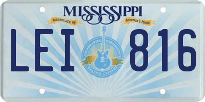MS license plate LEI816