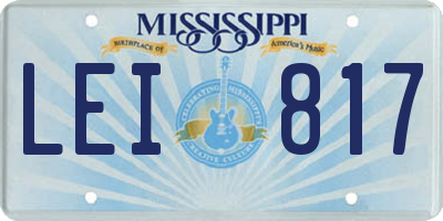 MS license plate LEI817
